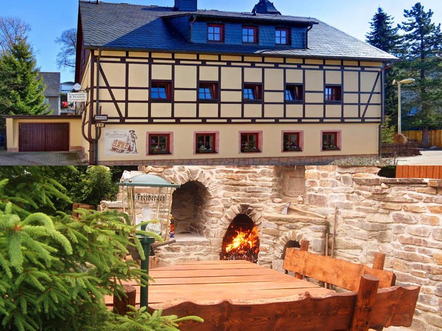 Pension Und Gaststaette Zur Knappenschaenke Thermalbad Wiesenbad ภายนอก รูปภาพ